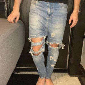 ASOS Drop Crotch Ripped Jeans